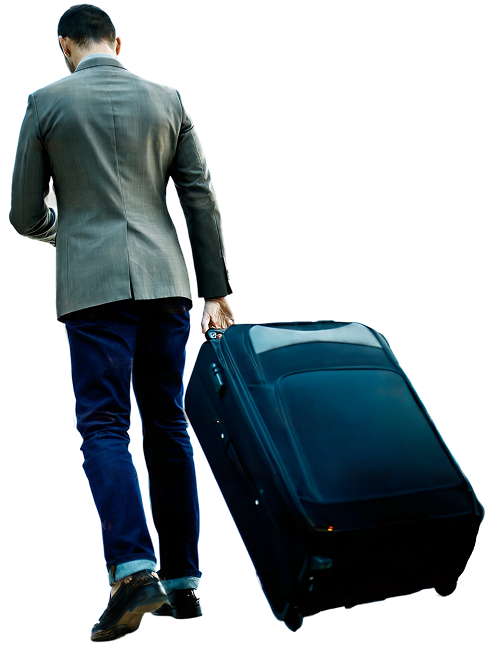 Viajante corporativo com mala